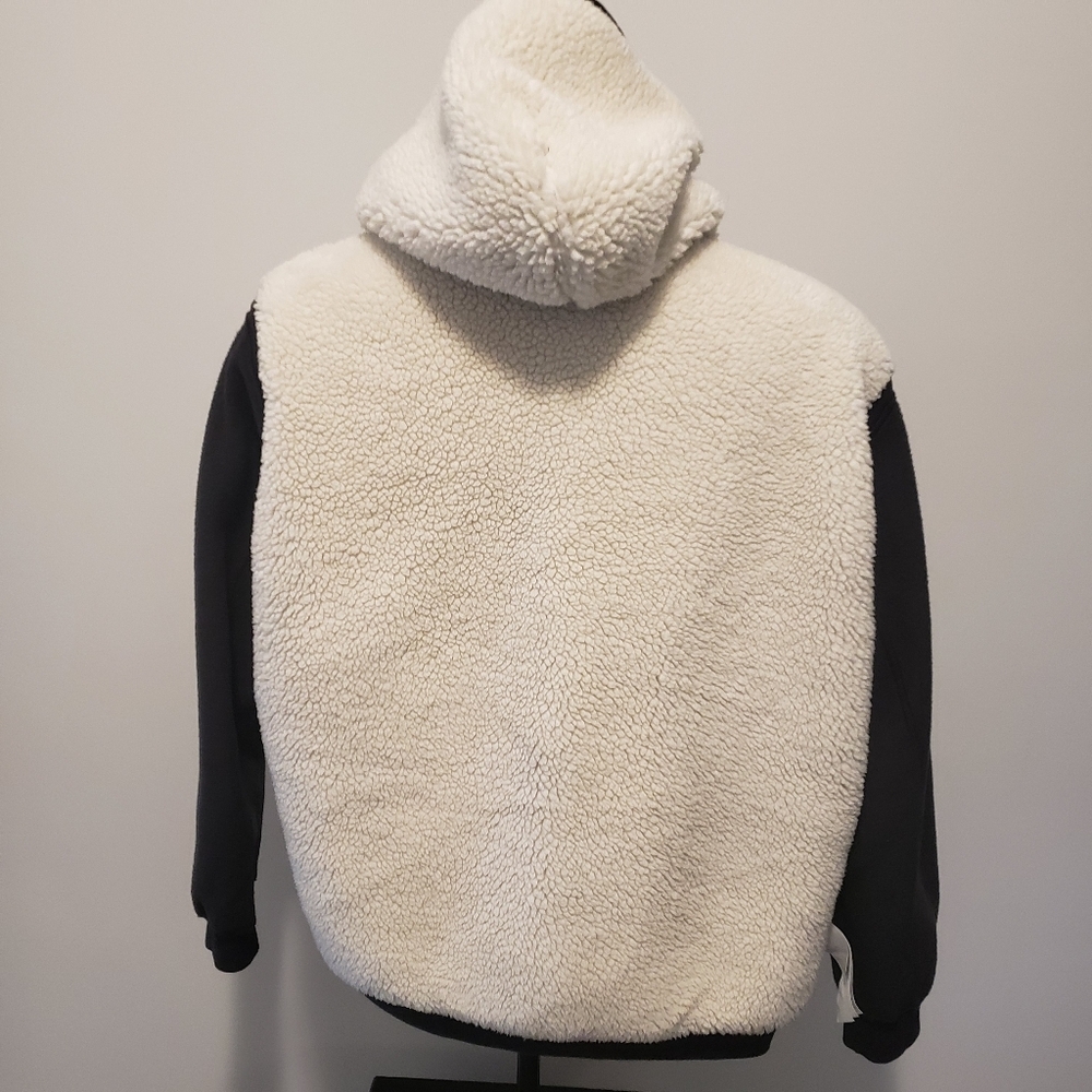 Abercrombie & Fitch Y2K Men's Sherpa Lined Full Zip Gray Hooded Jacket Size M. - Picture 7 of 10
